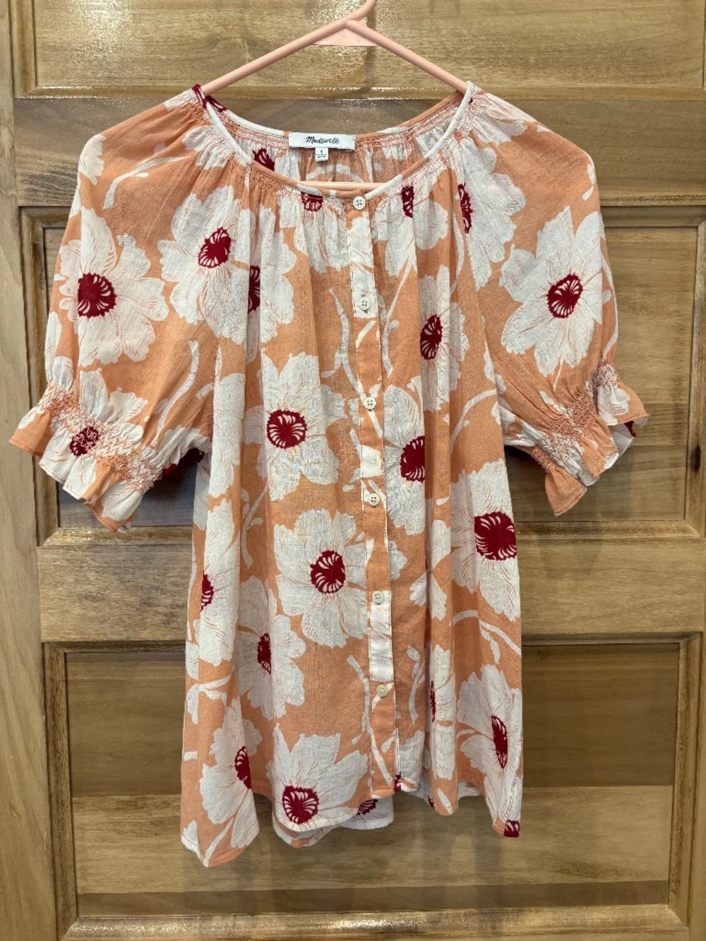 Madewell Floral Puff Sleeve Blouse